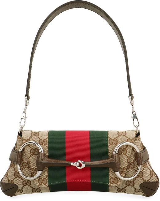 Gucci Red Horsebit Chain Small Shoulder Bag