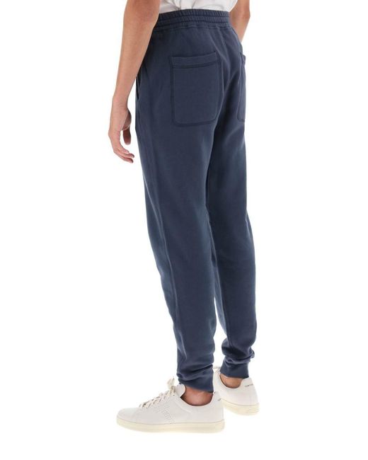 Tom Ford Blue Joggers In Fleece Back Cotton for men