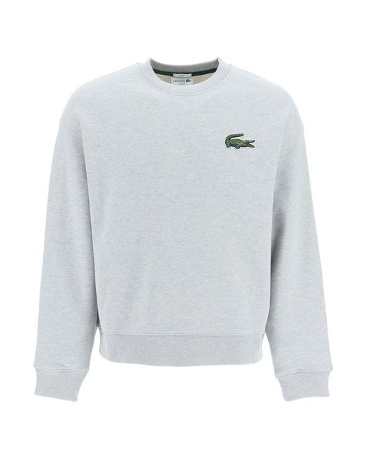 Lacoste Logo patch Long sleeve Sweatshirt in Gray Lyst