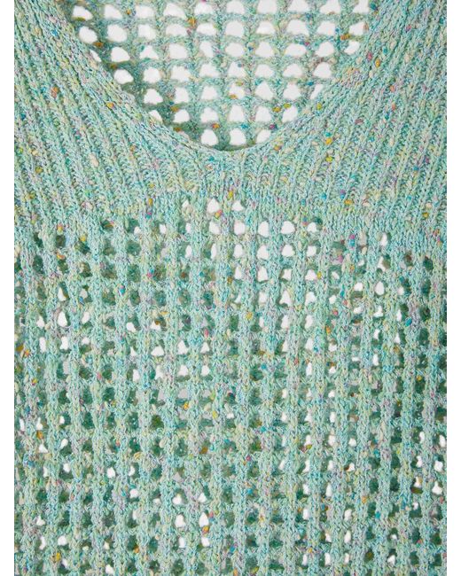Acne Green Cropped Openwork Sweater