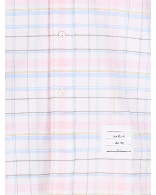 Thom Browne White Checked Shirt for men