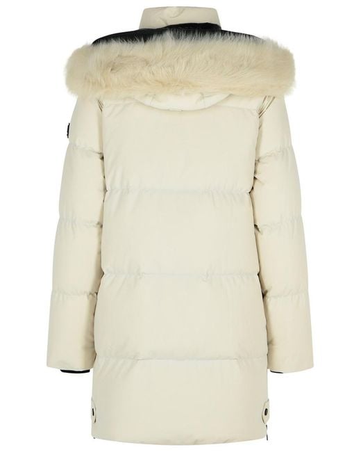 Moose Knuckles Natural 'Chelia 3Q' Ivory Polyamide Blend Down Jacket