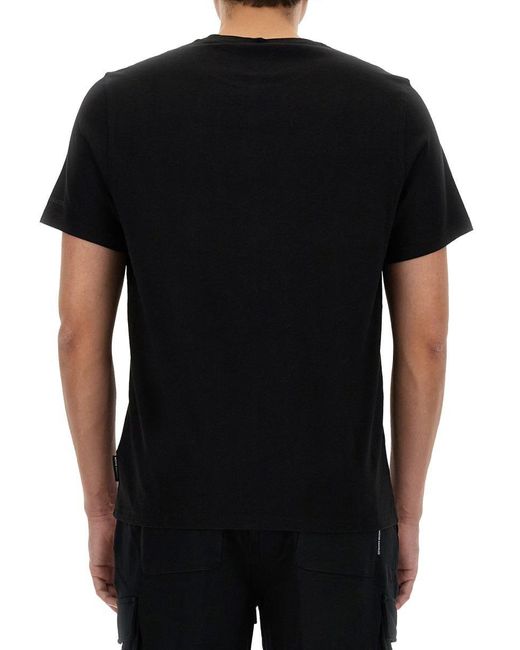 Moose Knuckles Black T-Shirt With Logo for men