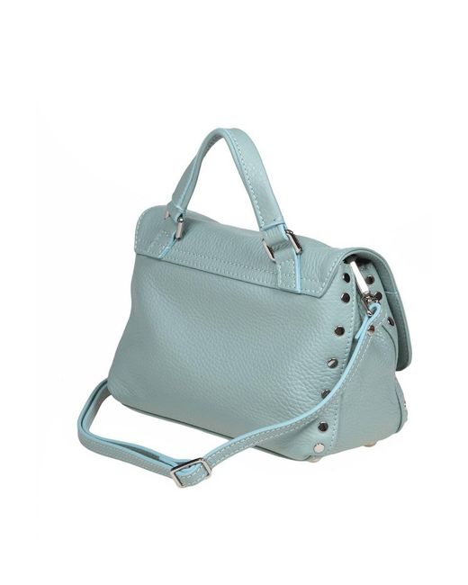Zanellato Blue Soft Leather Bag That Can Be Carried By Hand Or Over The Shoulder