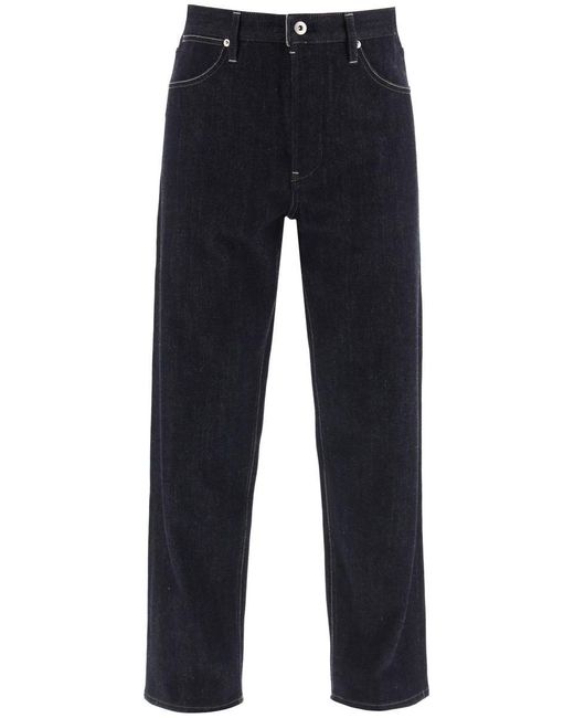 Jil Sander Blue Brushed-Back Straight Jeans for men