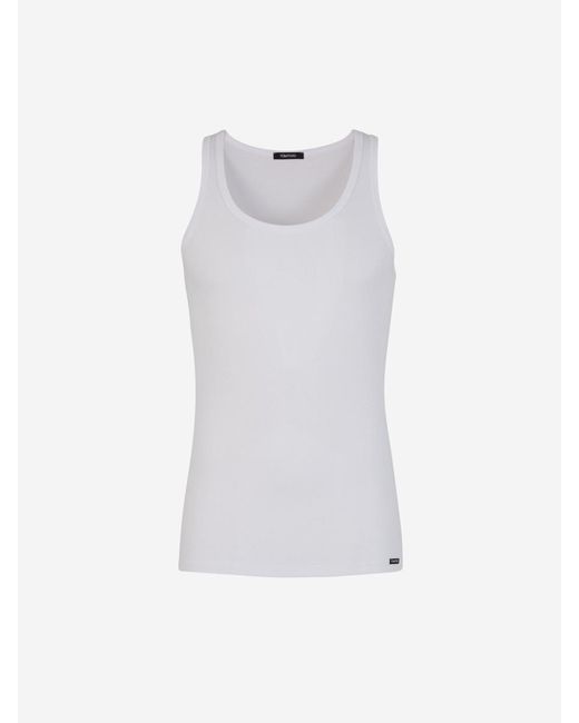 Tom Ford White Plain Sleeveless T-shirt for men