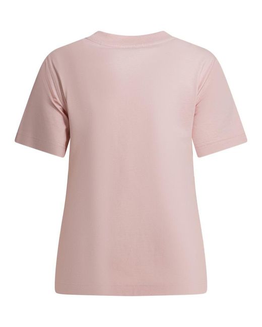 Burberry Pink Cotton T-Shirt With Logo