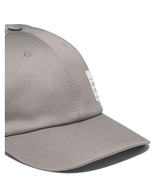 Thom Browne Gray Baseball Cap With Logo Patch for men