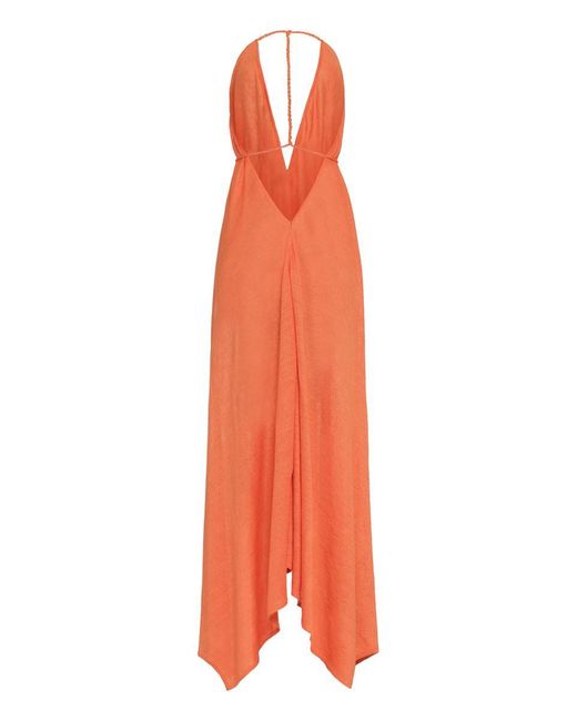 Alanui Orange Get Lost Linen Dress