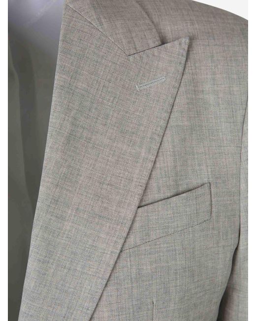 DSquared² Gray Plain Wool Suit for men