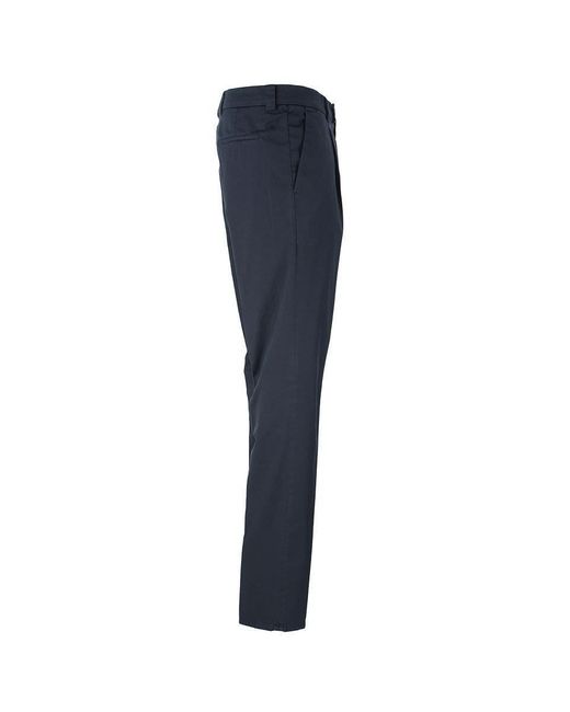 Brunello Cucinelli Blue Garment-dyed Leisure Fit Trousers In American Pima Comfort Cotton With Pleats for men