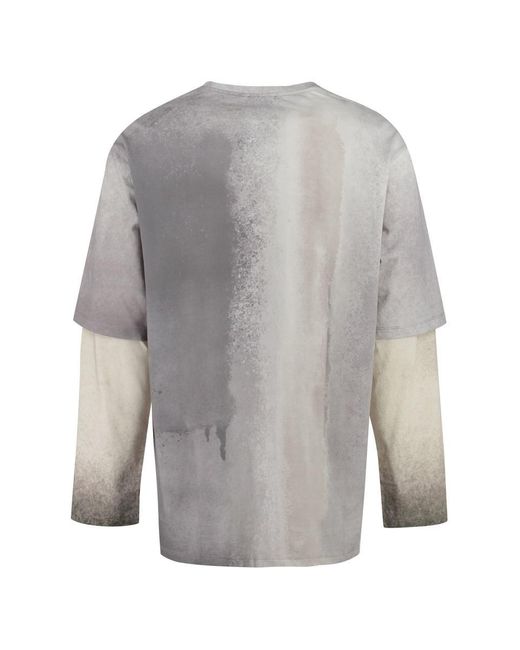 Balmain Gray Cotton Crew-neck T-shirt for men