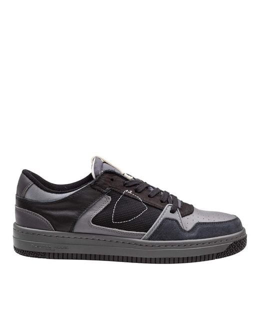 Philippe Model Black Low-Top Calfskin And Suede Sneaker for men