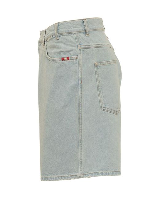 AMISH Gray Jeans Bermuda Shorts for men