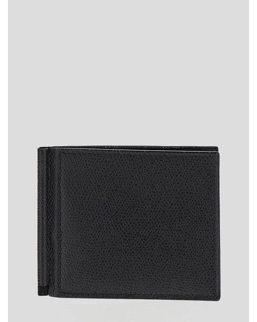 Valextra Black Simple Grip Wallet for men