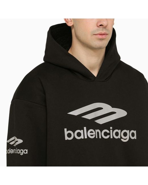 Balenciaga Icon 3 B Sport Hoodie Black for men