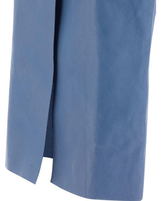 Marni Blue Leather Pencil Skirt