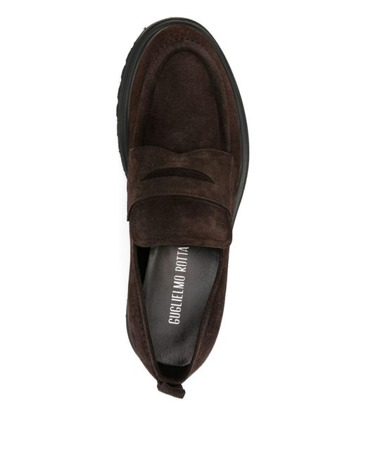 Guglielmo Rotta Black Suede Calfskin Loafers