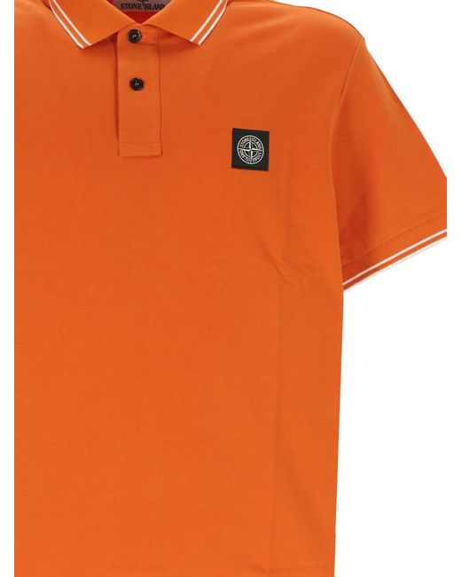 Stone Island Orange T-Shirts And Polos for men