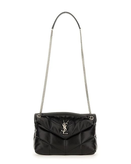 Saint Laurent Black Loulou Puffer Bag Small