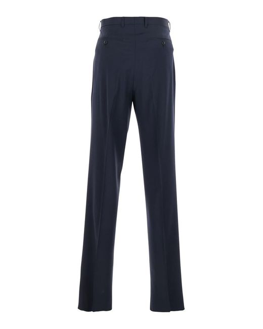 Lardini Blue Tailored Trousers With Double Pence for men
