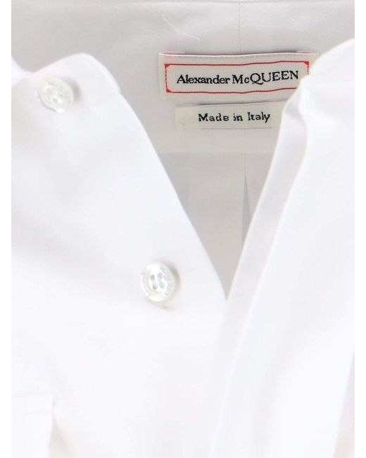 Alexander McQueen White Regular Shirt In Poplin for men