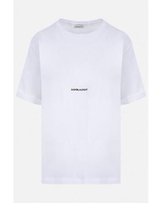 Saint Laurent White T-Shirts And Polos