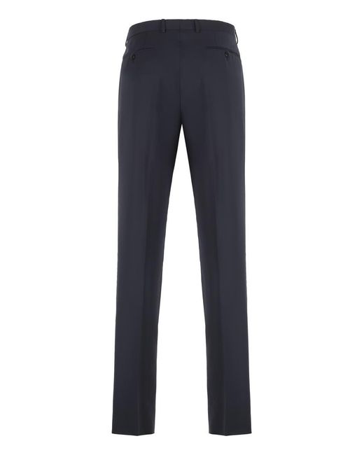 Zegna Blue Wool Trousers for men
