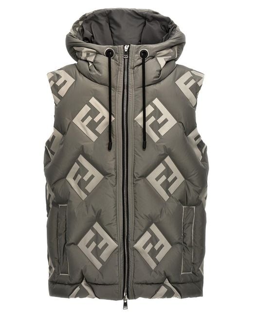 Fendi Gray Ff Gilet for men