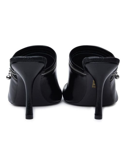 Burberry 'peep' Black Leather Sandals