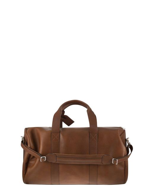 Brunello Cucinelli Brown Leather Active Bag for men