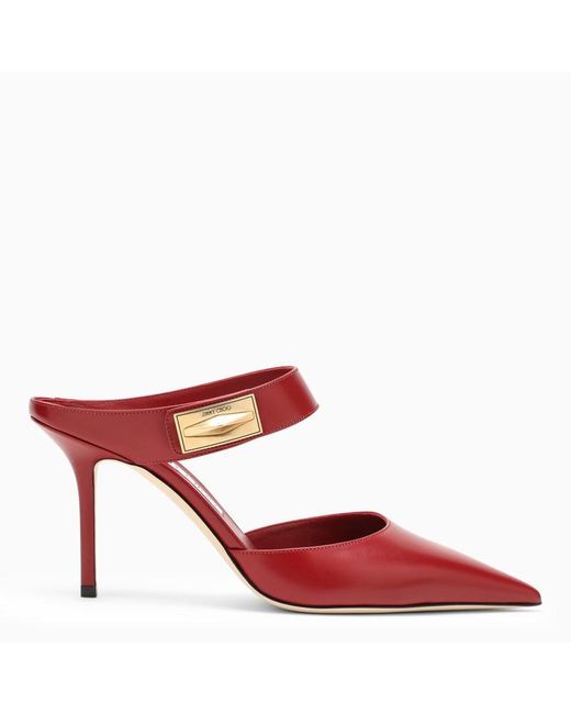Jimmy Choo Nell Mule 85 Cranberry Red