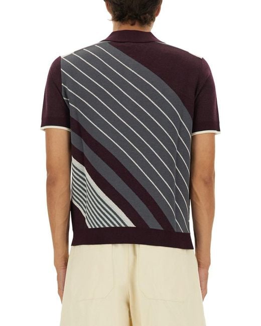 Casablanca Blue "Diagonal" Tennis Polo Shirt for men