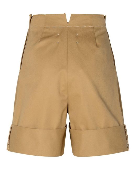 Maison Margiela Natural Beige Cotton Blend Bermuda Shorts for men