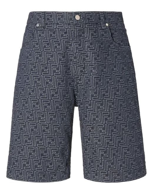 Fendi Blue Short Jeans for men