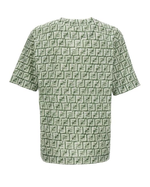 Fendi Green 'Ff' T-Shirt for men