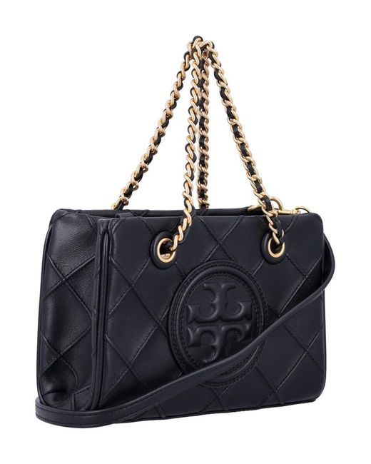 Tory Burch Black Fleming Soft Mini Chain Tote Bag