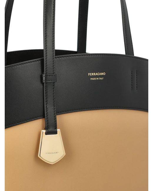 Ferragamo Black Charming Logo-printed Top Handle Bag