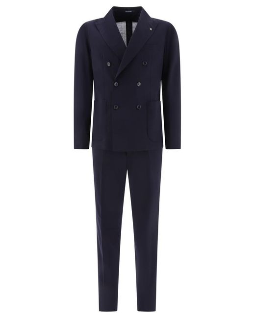 Tagliatore Blue Wool-Blend Suit for men