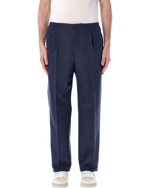 Fendi Blue Wool Pants Look 8 for men