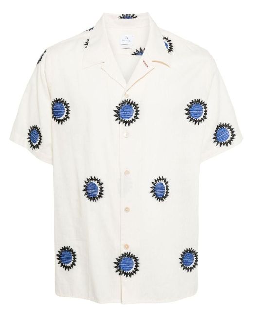 Paul Smith White Printed Casual Shirt for men