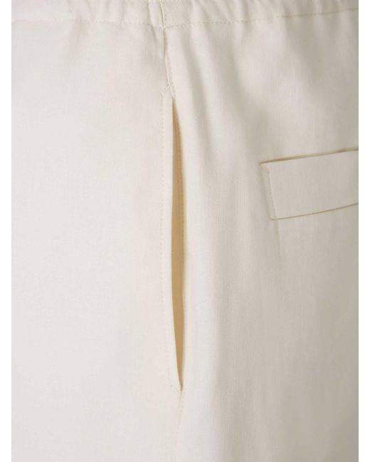 Zegna White Oasi Linen Bermuda Shorts for men