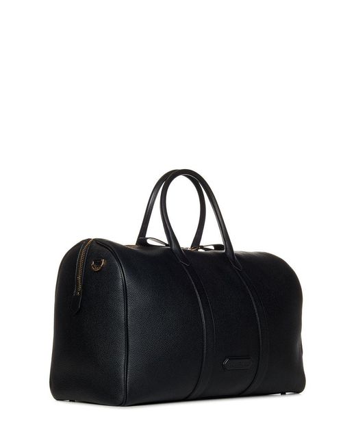 Tom Ford Black Leather Opening Duffle for men