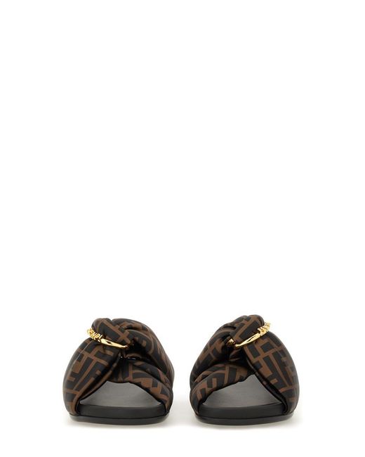 Fendi Brown Slide Sandal "Feel"