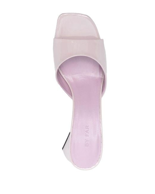 By Far 'romy' Pink Mules In Patent Leather