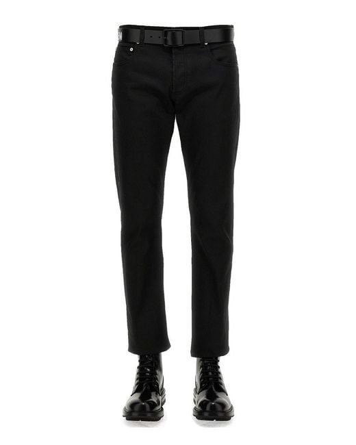 Alexander McQueen Black Jeans With Logo Embroidery for men