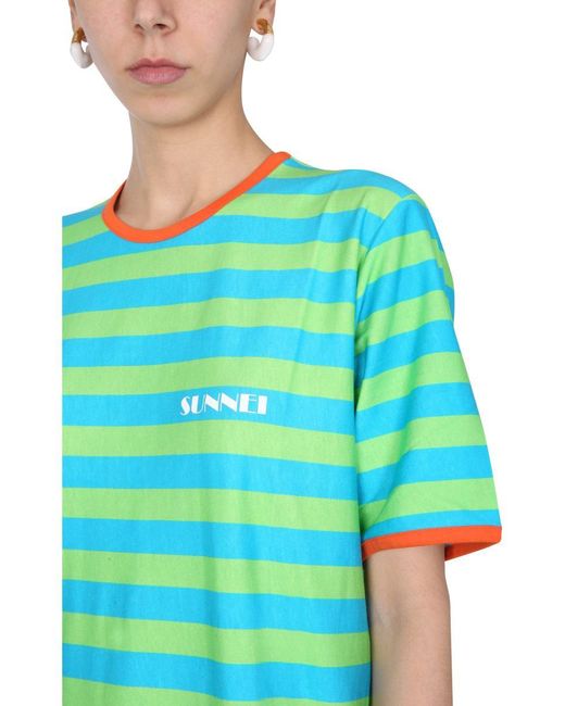 Sunnei Blue Unnei Crew Neck T-shirt