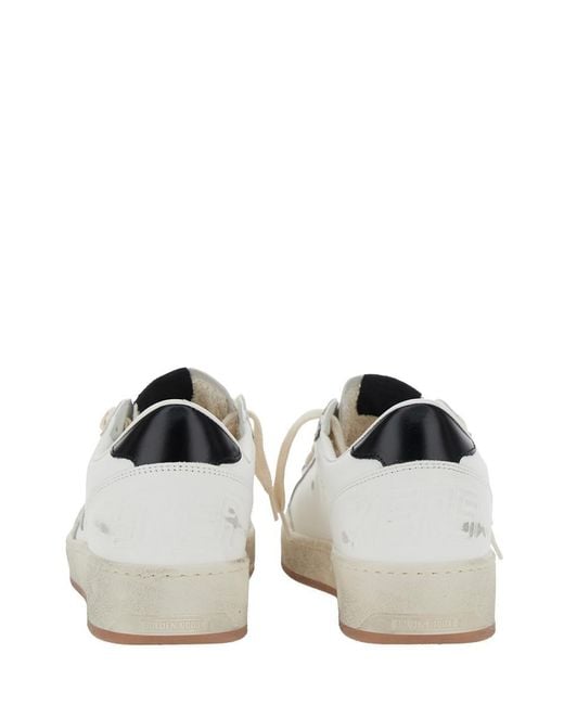 Golden Goose Deluxe Brand White 'Ballstar 2' Low Top Sneakers With Star Patch On The Side And Laminated Heel for men