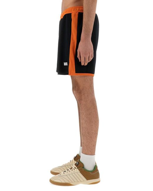 Wales Bonner Black Contrast Panel Jersey Shorts for men