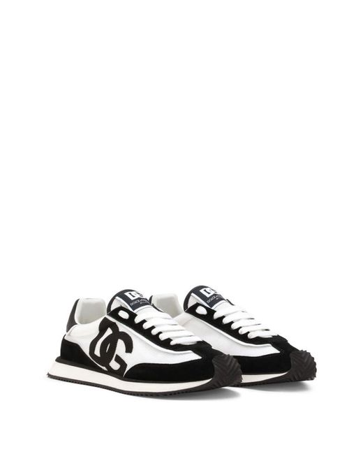Dolce & Gabbana Black Suede And Mesh Dg Cushion Sneakers Shoes for men